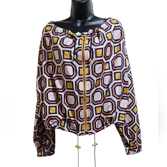 Tory Burch Digby Geometric Packable Lightweight Jacket 0 xs s - Picture 1 of 9